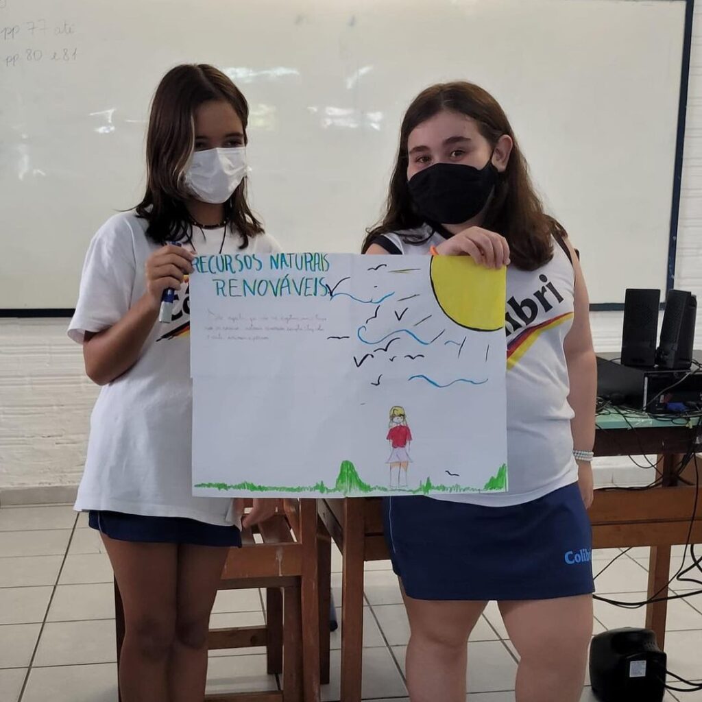 Em Ciências, os alunos do 5° Ano B estudaram sobre os recursos naturais renováveis e não renováveis.